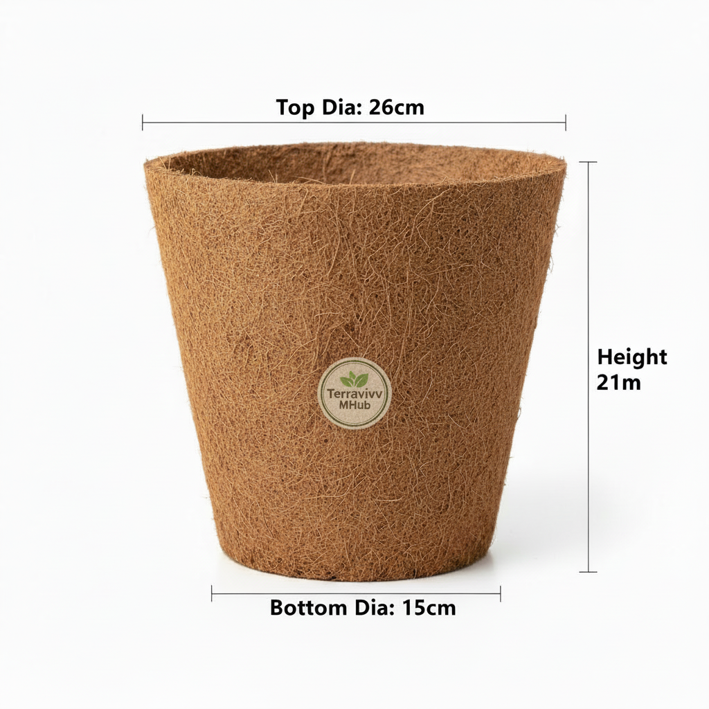 26cm Coir Pot with Logo