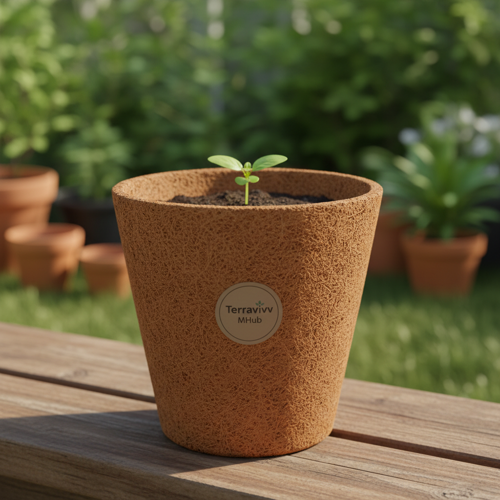 Coir Pot with Plant - Colour Matched